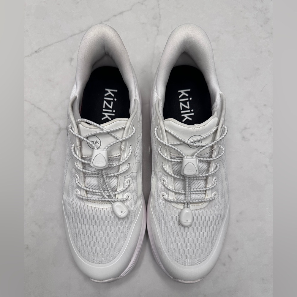 KIZIK women's London sneaker slip in gym shoe in Harbor Mist White 10 WIDE